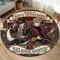 Jojo'S Bizarre Adventure Round Area Rug Carpet Rug For Living Room Bedroom Sofa Playroom Decor Nonslip Floor Mat 120cmx120cm