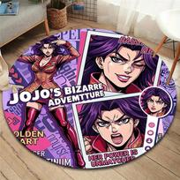 Jojo'S Bizarre Adventure Round Area Rug Carpet Rug For Living Room Bedroom Sofa Playroom Decor Nonslip Floor Mat 100cmx100cm