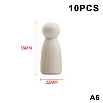 10Pcs Unfinished Wooden Figures Suitable Natural Color Unfinished Wood Peg Dolls Women Men Wooden Peg Dolls Diy Paintable Home A6