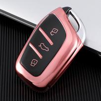 TPU Car Key Cover for MG4 EV MG ZS HS MG5 MG6 Roewe RX5 RX3 I5 I6 MAX Smart Fob Case Key Protective Cover rožinė