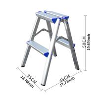 Foldable Ladder Car Beauty Factories Household Office Wide Pedal Step 2 gray