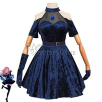 Anime Ateivio Scena Mizi Sua Cosplay Kostiumas Perukas Tamsiai Mėlyna Suknelė Rožinė Mėlyna Ilgi Plaukai Pirštinės Kojinės Diržas Rinkinys Uniforma Kalėdoms S black