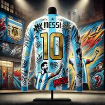 2026 Hot Selling Messi Fashion Football Superstar 3D Printed CommemorativeLong-sleeved Outdoor Breathable Quick Drying Kids 6XL white