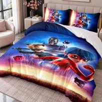 Miraculous Ladybug 3Pcs Bedding Set Duvet Cover With Two Pillowcases For Bedroom Home Decoration 180cmx210cm