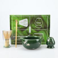 2/4/5 vnt. bambukinis matcha plakiklis ir pilnas matcha įrankių rinkinys su dubenėliu, šaukšteliu, sieteliu arbatos naujokams ir entuziastams 4PCS