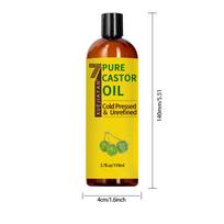 Pure Natural Cold Pressed Unrefined Castor Oil for Hair, Eyelashes, and Eyebrows yellow