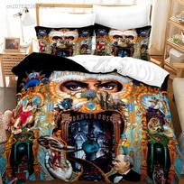 Michael Jackson Bedding Set Single Twin Full Queen King Size Musical Genius Bed Set Teenager Bedroom Duvet Cover Sets 011 EU single(135x200cm) black