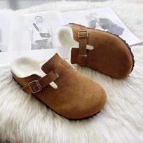 Comfortable Fur Classic Clogs for Women Winter New Cork Insole Plush Slipper with Arch Support Cozy Furry Suede Shoes 39 oranžinė