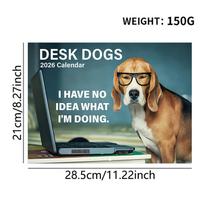 2026 Pooping Dog Calendar-Year Monthly Planner & Agenda Schedule Organizer Wall Calendar Funny Party Gag Gifts for Friends black