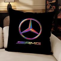 Prabangus M-Mercedes-Benzs-AMGs Pagalvės užvalkalas Sofa Svetainė Galvūgalis Miegamasis Atlošo pagalvėlė Kvadratinė pagalvėlė Miego laikas 16x16Inch brown