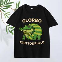 Glorbo Fruttodrillo Italian Brainrot meme T Shirt men ’s women Oversized 100% Cotton funny short sleeve Summer print Unisex tops XXXXXL juoda