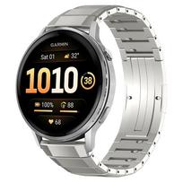 22 mm titano metalo apyrankės dirželis, skirtas Garmin Venu 4 3 2 45 mm / D2 Air X15, prabangus laikrodžio dirželis, skirtas Forerunner 570 47 mm 265 255 22mm gray