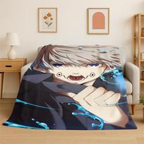 Animacinis Jujutsu Kaisen Anime Itadori Yuj Flanelinis pledas Minkštas šiltas pledas miegamajam svetainei lovai kelionei iškylai vaikui 75x90cm gray
