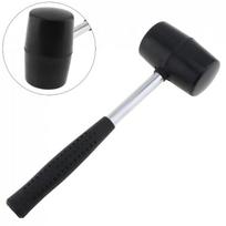 Non-elastic Black Rubber Hammer Resistant To Tapping Tile Hammer with Round Head and Non-slip Handle DIY Hand Tool 100-299g black