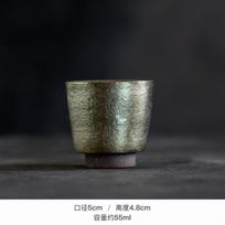 55ml Handmade Gold Color Teacup Retro Coarse Pottery Small Tea Bowl Tea-tasting Smelling Cup Jianzhan Master Cups Kungfu Teaware gray