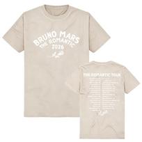 BRUNO MARS The Romantic Tour Marškinėliai Trumpomis Rankovėmis Medvilniniai Marškinėliai Vasariniai Moteriški Marškinėliai Unisex Gatvės Stiliaus Laisvalaikio Marškinėliai Su Grafiniu Spaudiniu M white
