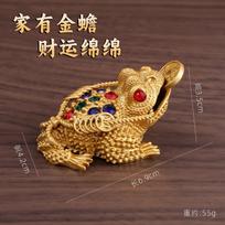 Three-Legged Toad Statue Feng Shui Wealth Frog Figurine Home Office Decoration Lucky Money Frog Sculpture One Size brown