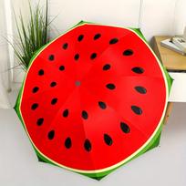 Automatic Folding Umbrella with Watermelon Slice Design - Portable Collapsible 8-Rib Umbrella, Vibrant Red & Green, Lightweigh red