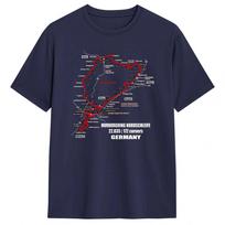 Harajuku T-shirt Vasarinis Nürburgring Nordschleife Vokietija Trasos Žemėlapis Fotografiškas Madingi Šaunūs T-shirt Medvilninis T-shirt Vyrams 4XL gray