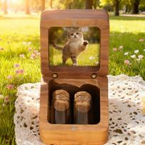 Pet Hair Commemorative Box Dog Cat Death Remembrance of Death Tooth Preservation Collection Bottle Photo Customized Engraving yellow