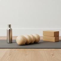 Wavy Foam Roller Deep Tissue Massage Expanded Polypropylene Lightweight Stretching Milk Tea Hardness 55 beige
