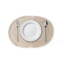 Handwoven Oval Placemats, Heat Resistant Pad, Polyester Fiber Trivet for Hot Dishes Pots, Rustic Kitchen Table Decor Small