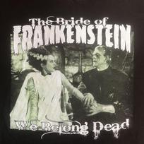 Reprint Bride of Frankenstein black cotton  Short Sleeve tee Unisex T-Shirt XXXL gray