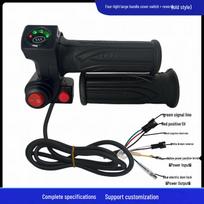 Four-Light Throttle Grip with Voltage Display for Electric Vehicles 36V black