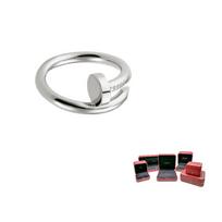 CARTIER JUSTE UN CLOU 18K Aukso Žiedai Unisex Baltas Auksas B4099200 60-Original Boxed platina