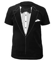 Tuxedo Black Prom Costume Party T-Shirt Men's T-Shirt Black Short Sleeve for Summer Unisex All-Season S black