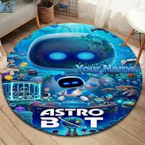ASTRO BOT Custom Name Round Area Rug,Carpet Rug for Living Room Bedroom Sofa Playroom Decor,Non-slip Floor Mat 80cmx80cm