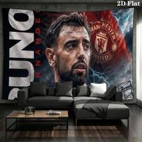 Bruno Fernandes Wall tapestry, aesthetic printed fabric blanket, suitable for bedroom, living room, and home decor. 100cm x 150cm brown