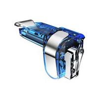 K03 Mobile Phone Game Trigger Controller 4 Fingers Pubg Gamepad Joystick Aim Shooting L1 R1 Alloy Key Button For Phone Blue Left gray
