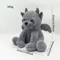 Gargoyle Teddy Bear Plush Stone Demon Stuffed Animal Gothic Halloween Decor Cute Soft Toy, 12 Inch Height 30cm