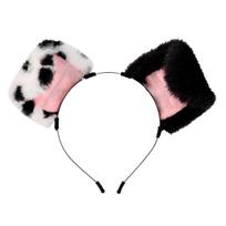 Floppy Dog Ear Headband with Two Plush Ears, Adjustable Positions and Detachable Ears for Halloween and Party Costumes gray