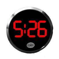 Mini Digital Clock LED Time Display LED Electronic Watch Auto Ornament Luminous Car Clock  Student Silver - Red Light