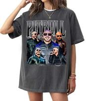 Pitbull Retro Graphic T-Shirt, Pitbul Fan Gift Merch Shirt, Trending Tee XL black