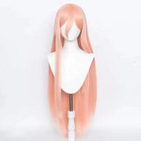 Grandininio pjūklo žmogus Power perukas Cosplay ilgas tipas 2 spalvos plaukai karščiui atsparūs Makimos Power perukai Rekvizitas ragai dantys Anime One Size beige