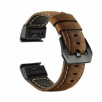 Genuine Leather Strap for Garmin Fenix 7 7X Pro 6X 5X 8 8X Plus Tactix 7 AMOLED Epix Pro Enduro 2 Quickfit 26mm Release Strap 22mm black