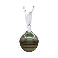 Pendant - Pearls &; Colors - Tahitian Cultured Pearl - 925 Sterling Silver - A+ Quality - Woman