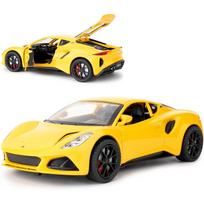 1/24 mastelio Lotus Emira modelio automobilis, cinko lydinio ištraukiamas žaislinis automobilis su garsu ir šviesa vaikams Dovana berniukui mergaitei 1/24-Size:19*8.5*5cm geltona