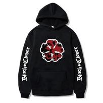Anime Juodasis dobilas Hoodies Megztiniai Madingi ilgomis rankovėmis Megztiniai Vyriški Laisvalaikio Harajuku Gatvės apranga Puloveriai Sudaderas M black