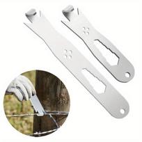 2 vnt. tvoros vielos suktukas - Patvarus metalinis T formos stulpelio spaustukas, taupantis laiką ir lengvai naudojamas, gali tvirtai susukti bet kokią tvoros vielą 2pcs white