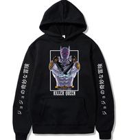 Japanese anime Jojo Bizarre Adventure Killer Queen Anime Manga Hoodie Pullovers Tops Meruem Fashion Unisex Long Sleeves Winter 3XL gray