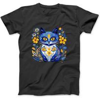 Ukraine Cat Floral Vintage Ukrainian Flag Vyshyvanka Style Long Sleeve, T-Shirt, Sweatshirt, Hoodie for Men Women Kids Made in Canada Black XXXL įvairiaspalvis