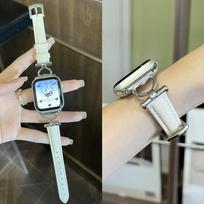 Strap For Apple Watch band women Ultra 11/10/9/8/7/6/5/4/3/2/1 SE 38mm 40mm 41mm 42mm 44mm 45mm 46mm metal Leather Loop S10 S11 46MM dramblio kaulas