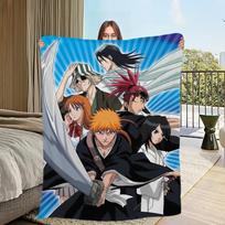 Karštakraujė manga Anime b-bleach Antklodė Flanelinė šilta komfortiška minkšta pliušinė antklodė sofai svetainei biurui miegamajam kelionėms dovana 75x90cm blue