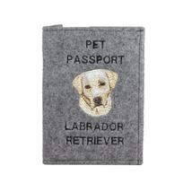 Labrador Retriever - Dog passport case, document case, gift for the traveller from the Art-Dog brand pilka spalva