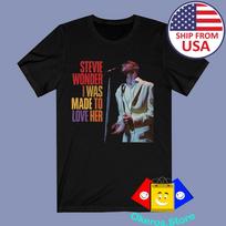 Stevie Wonder I Was Made To Love Her Men's Black Size S to 3XL S brown