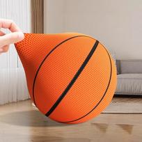 New Cloth Cover Silent Basketball Foam Easy to Grip Bouncing Basketball High-Density Low Noise Training Ball Indoor Activities orange
